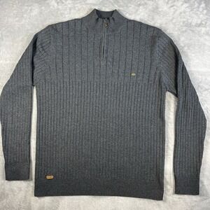 AIOPESON Mock Neck Button up Cotton Pullover Sweater Men's XXL Casual Knit EUC